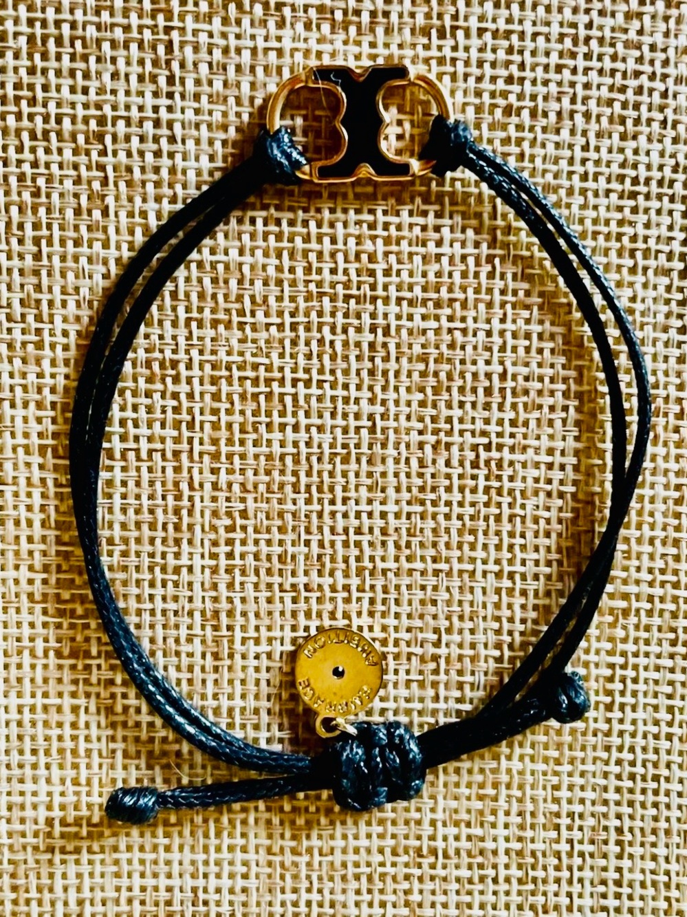 “Tory Burch” Black Cord Bracelet
